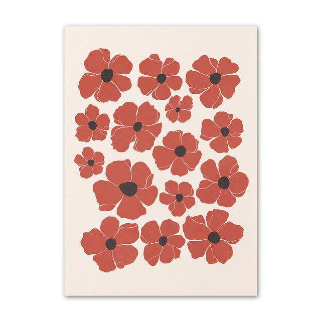 Pastel Brown Flowers Canvas Posters