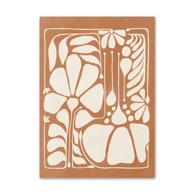 Pastel Brown Flowers Canvas Posters