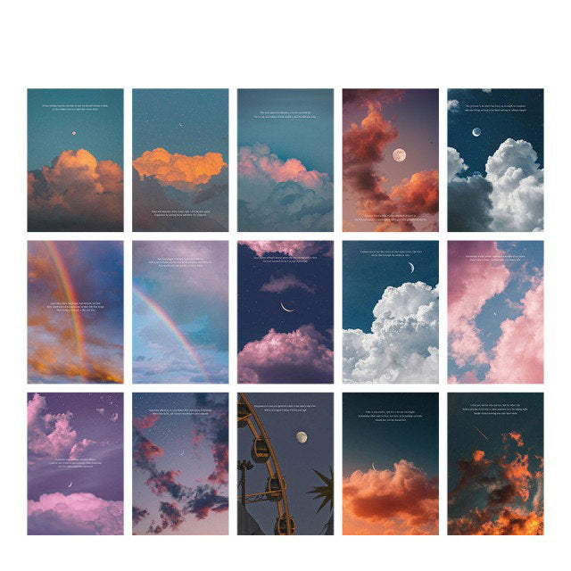 Twilight Pastel Clouds Wall Collage Prints