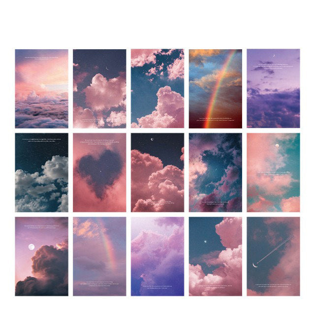 Twilight Pastel Clouds Wall Collage Prints