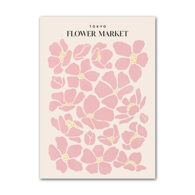 Pastel Flower Market Canvas Posters