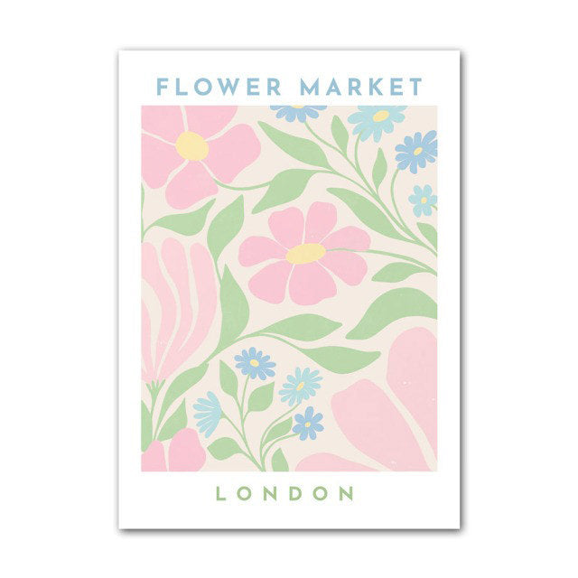 Pastel Flower Market Canvas Posters