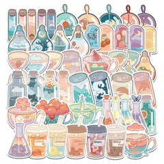 Pastel Kawaii Flask Sticker Pack