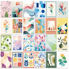 Pastel Minimalist Print Wall Collage Cards Kit