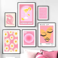 Pastel Pink Gallery Wall Art Canvas Posters