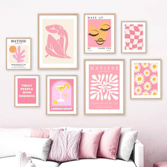 Pastel Pink Gallery Wall Art Canvas Posters