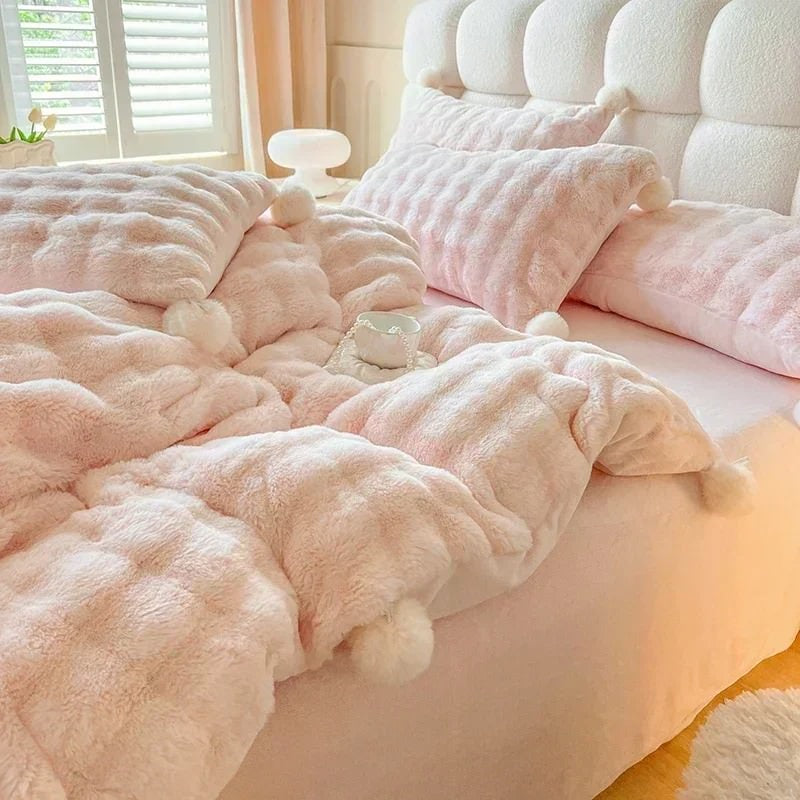 Faux Fur Warm Fluffy Bedding Set