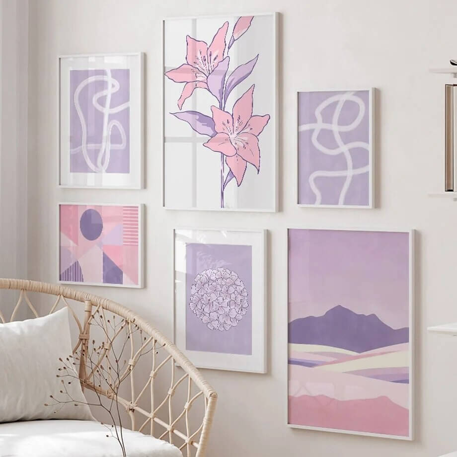 Purple Minimal Art Canvas Posters