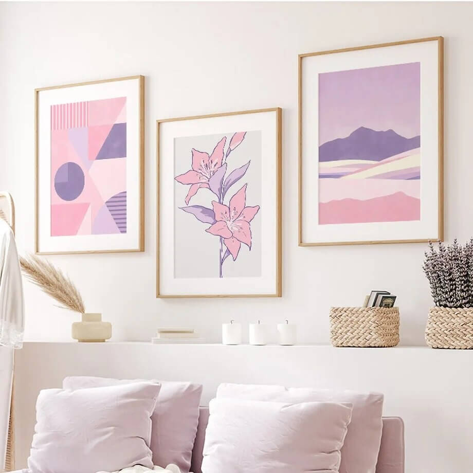 Purple Minimal Art Canvas Posters