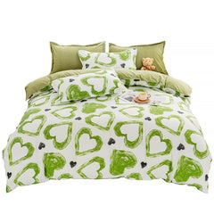 Green Hearts Bedding Set