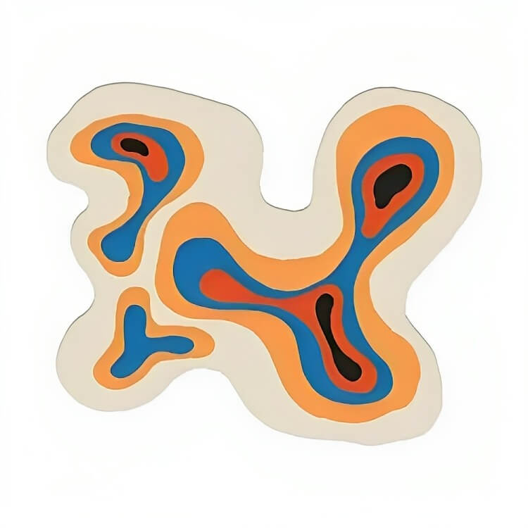 Abstract Pastel Blob Accent Rug