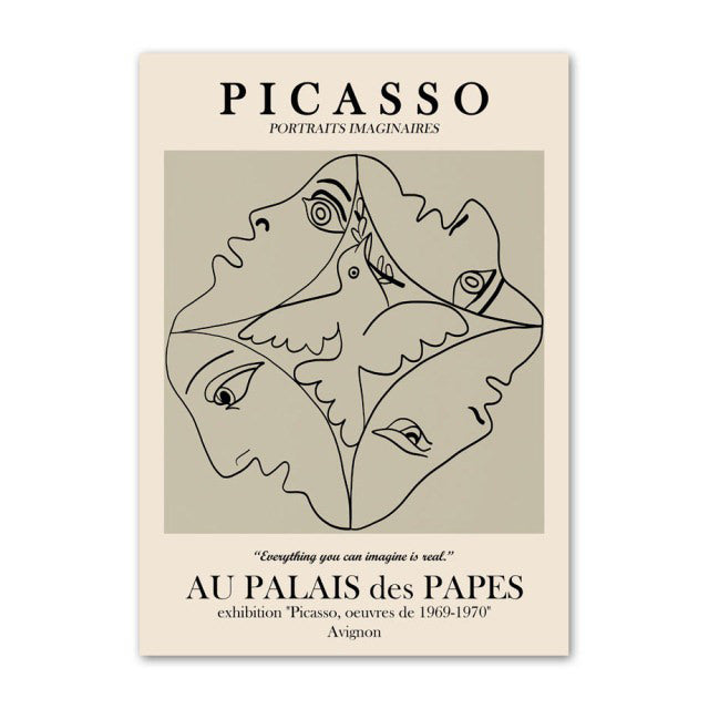 Picasso Outline Sketches Canvas Posters