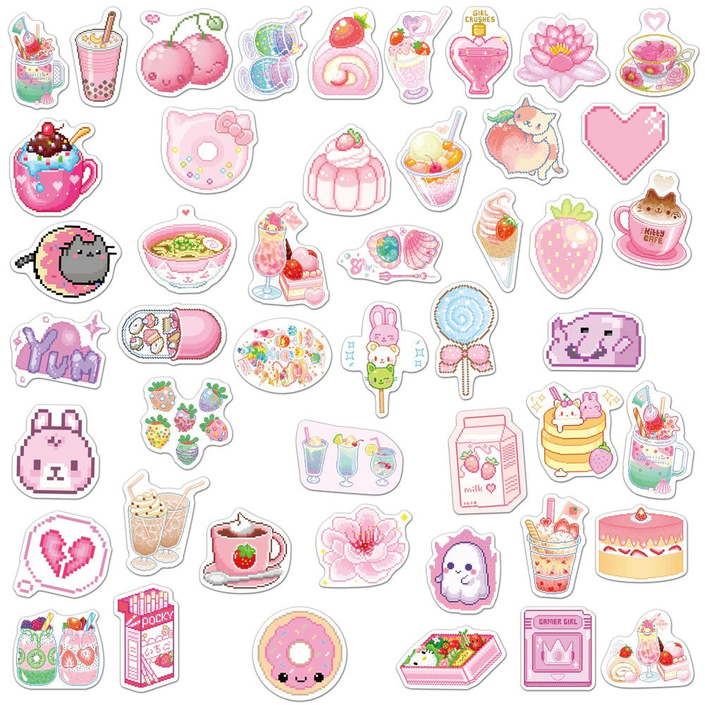 Pink Pixeled Sticker Pack