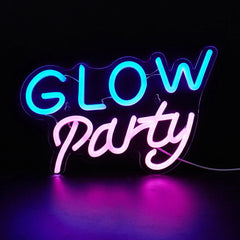 Glow Party Blue & Pink LED Neon Sign