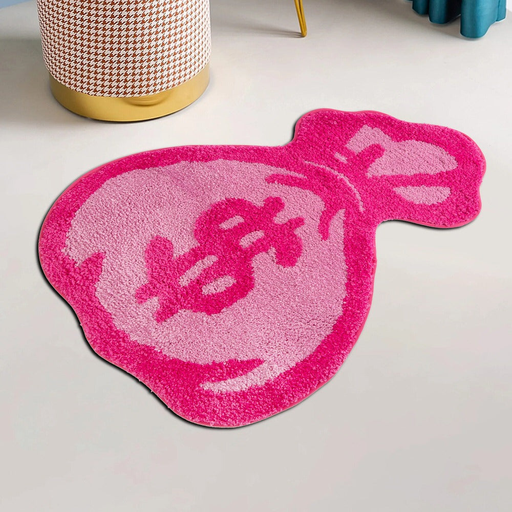 Pink Money Bag Tufted Accent Rug