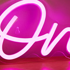 Pink "One" LED Wall Neon Sign