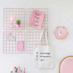 Pink Wall Grid Organizer