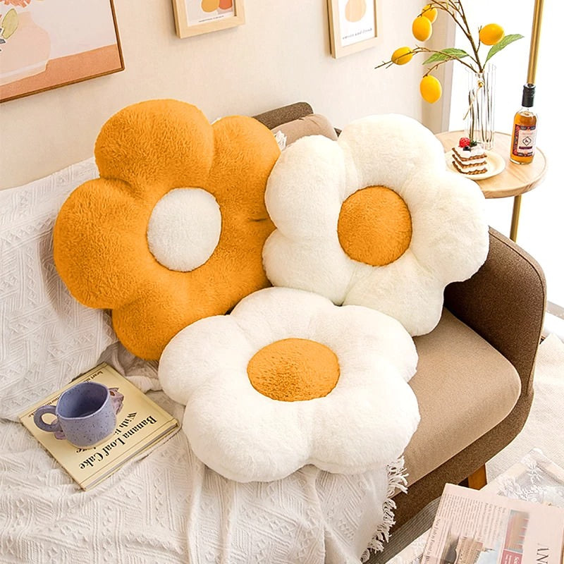 Plush Daisy Flower Decorative Pillow