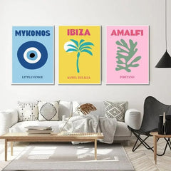 Preppy Cities Pastel Canvas Posters