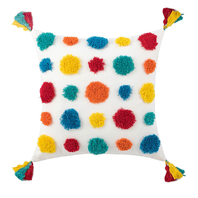 Rainbow Tassels Cushion Cover