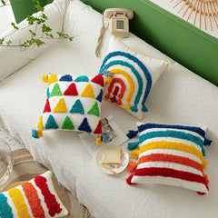 Rainbow Tassels Cushion Cover