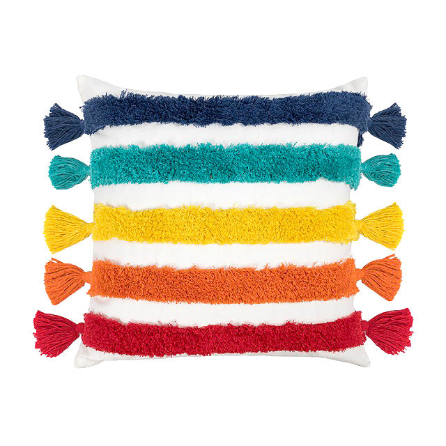 Rainbow Tassels Cushion Cover