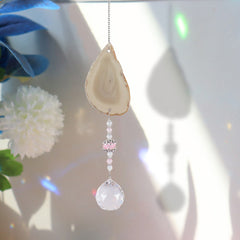 Raw Stone Cut Crystal Suncatcher