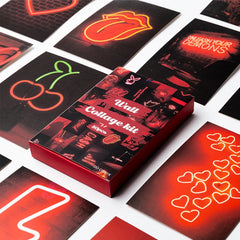 Red Neon Wall Collage Cards