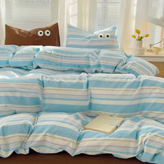 Pastel Retro Striped Bedding Set