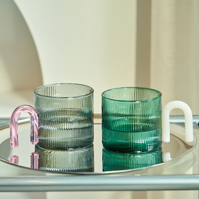 Retro Ripple Glass Mug