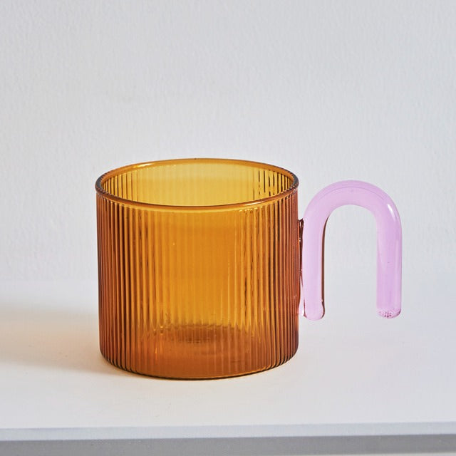 Retro Ripple Glass Mug