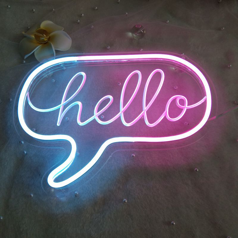 Pink/Blue Hello Neon Sign