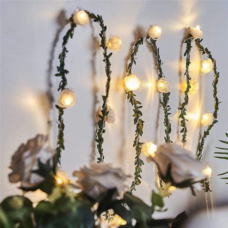 Pvc Light Rope Flowers Rose Flower Vine String Lights – Oitoy