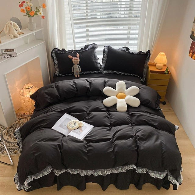 Ruffle Lace Bedding Set