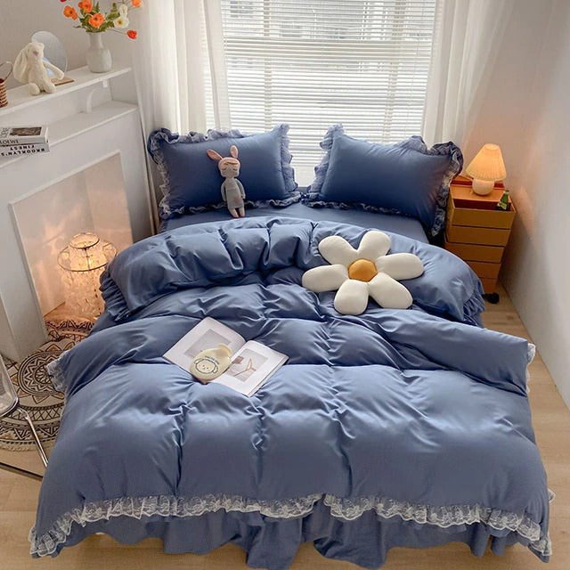 Ruffle Lace Bedding Set