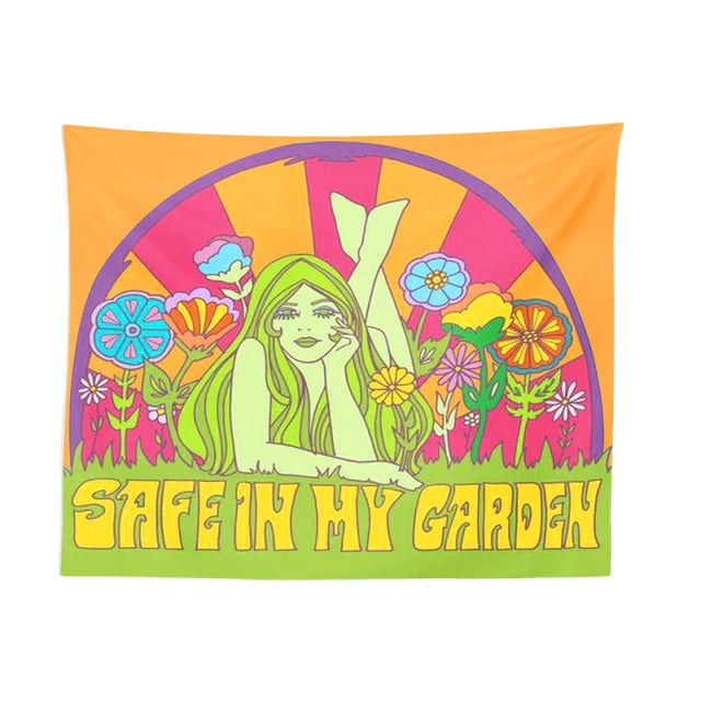 Safe In My Garden Tapestry