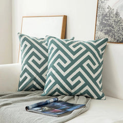 Sage Green Patterns Cushion Cover