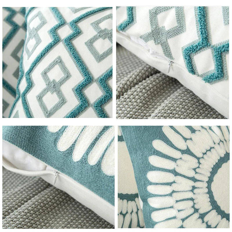 Sage Green Patterns Cushion Cover