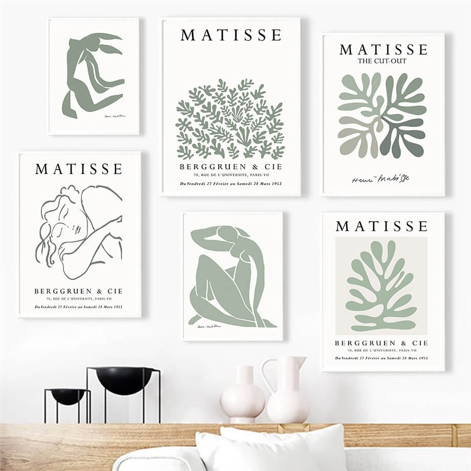 Sage Green Cut Outs Canvas Posters