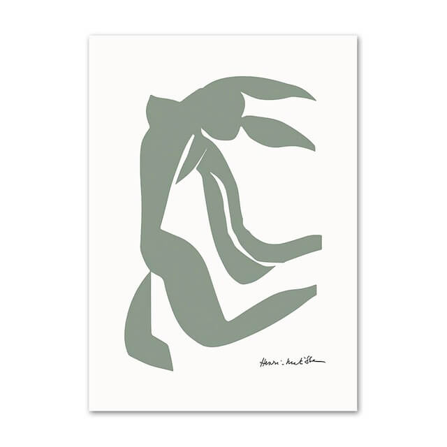 Sage Green Cut Outs Canvas Posters