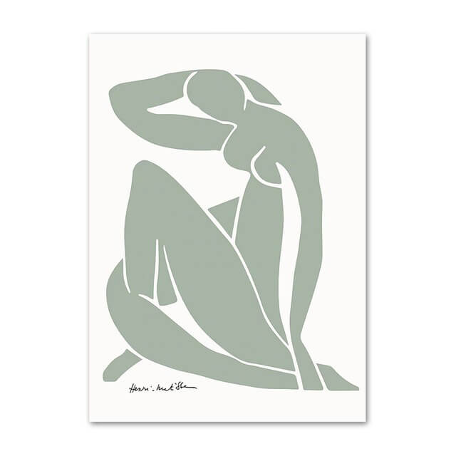 Sage Green Cut Outs Canvas Posters