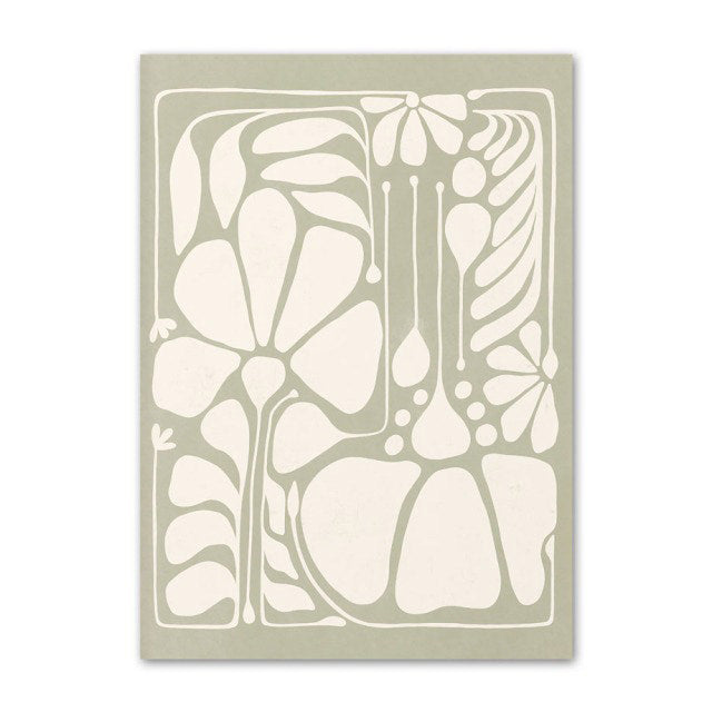 Sage Green Flowers Canvas Posters