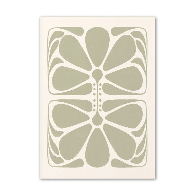 Sage Green Flowers Canvas Posters