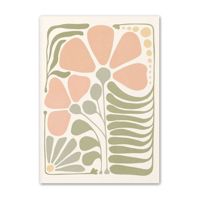 Sage Green Flowers Canvas Posters