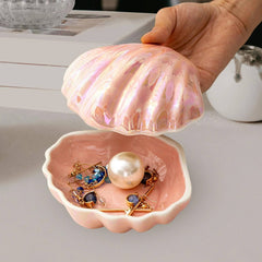 Clam Shell Ceramic Jewelry Storage