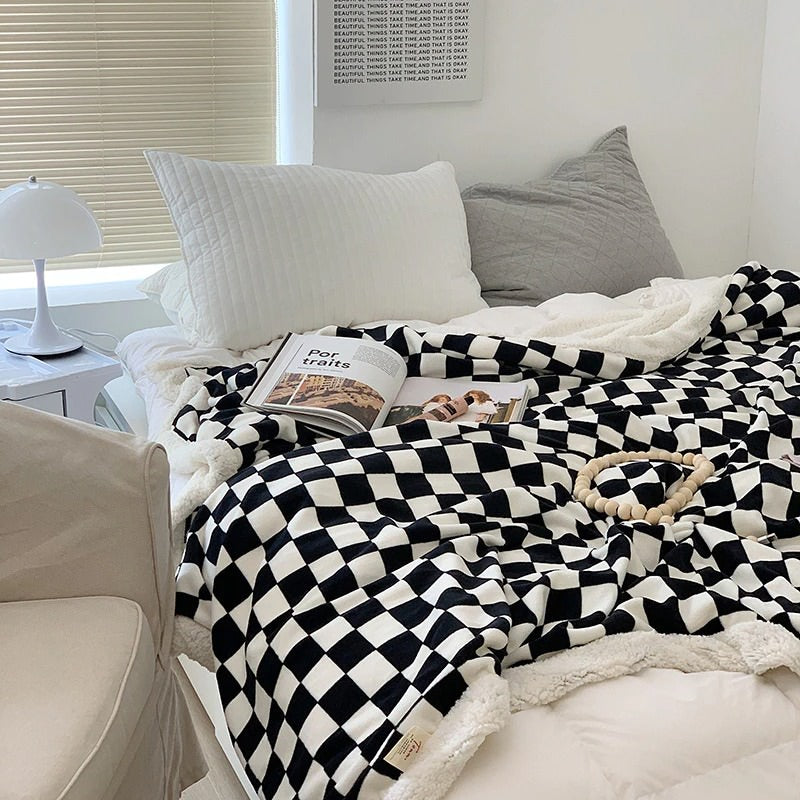 Checkered Fluffy Blanket