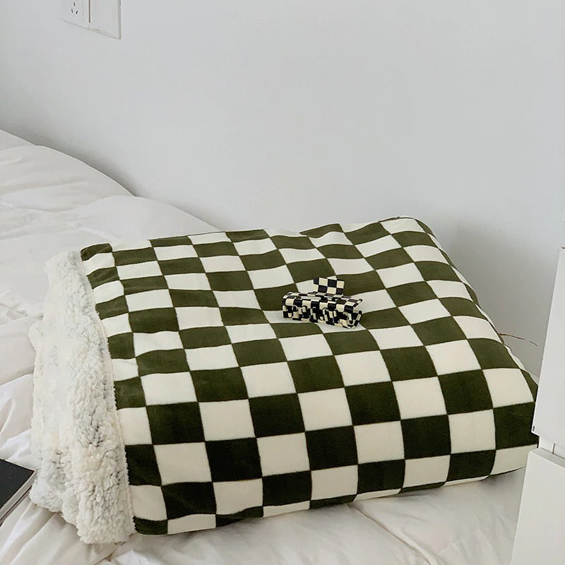 Checkered Fluffy Blanket