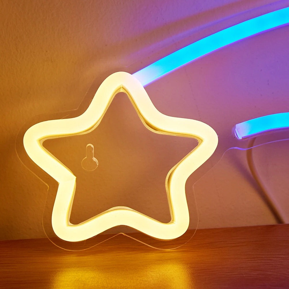 Shooting Star LED Wall Neon Sign