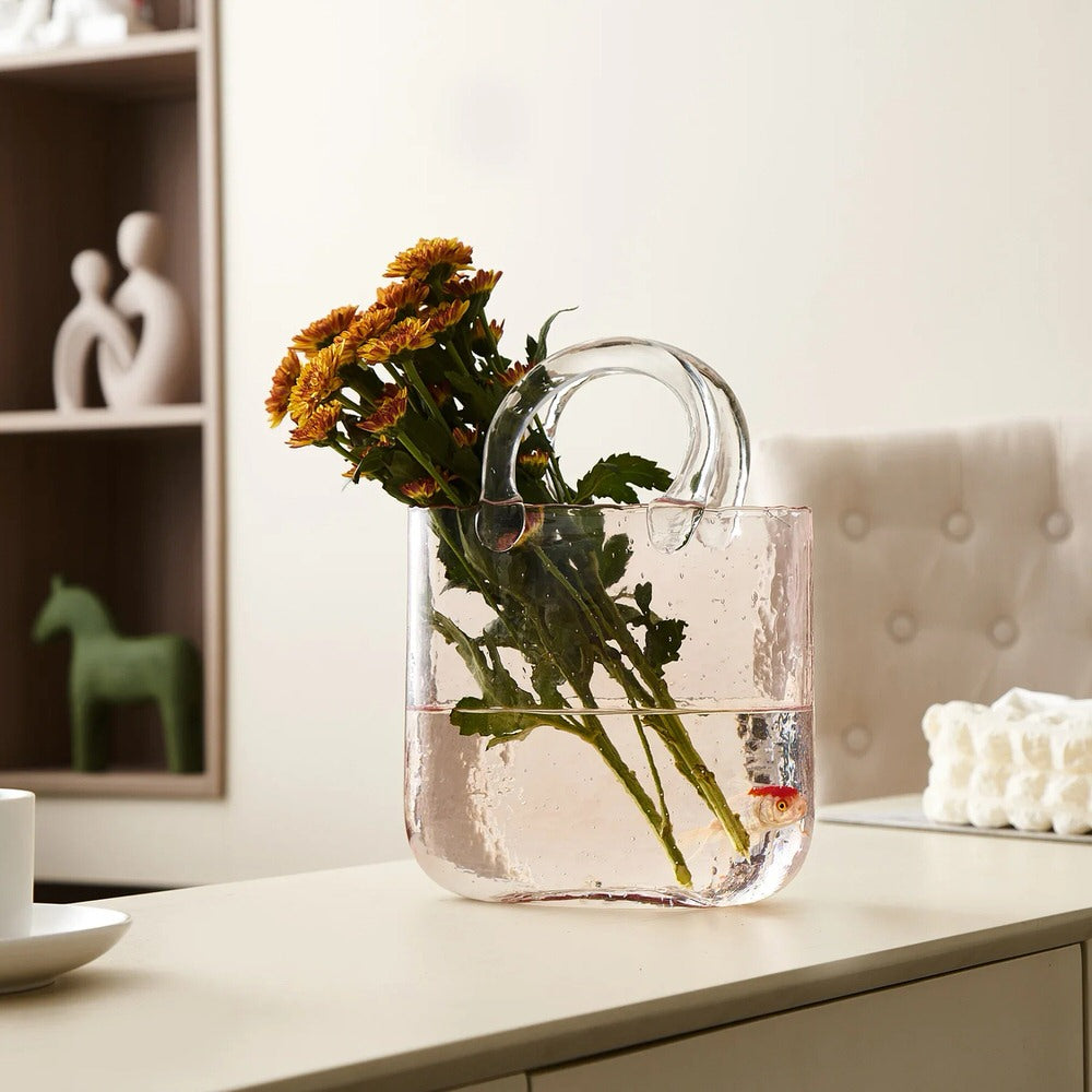 Shopping Bag Glass Vase