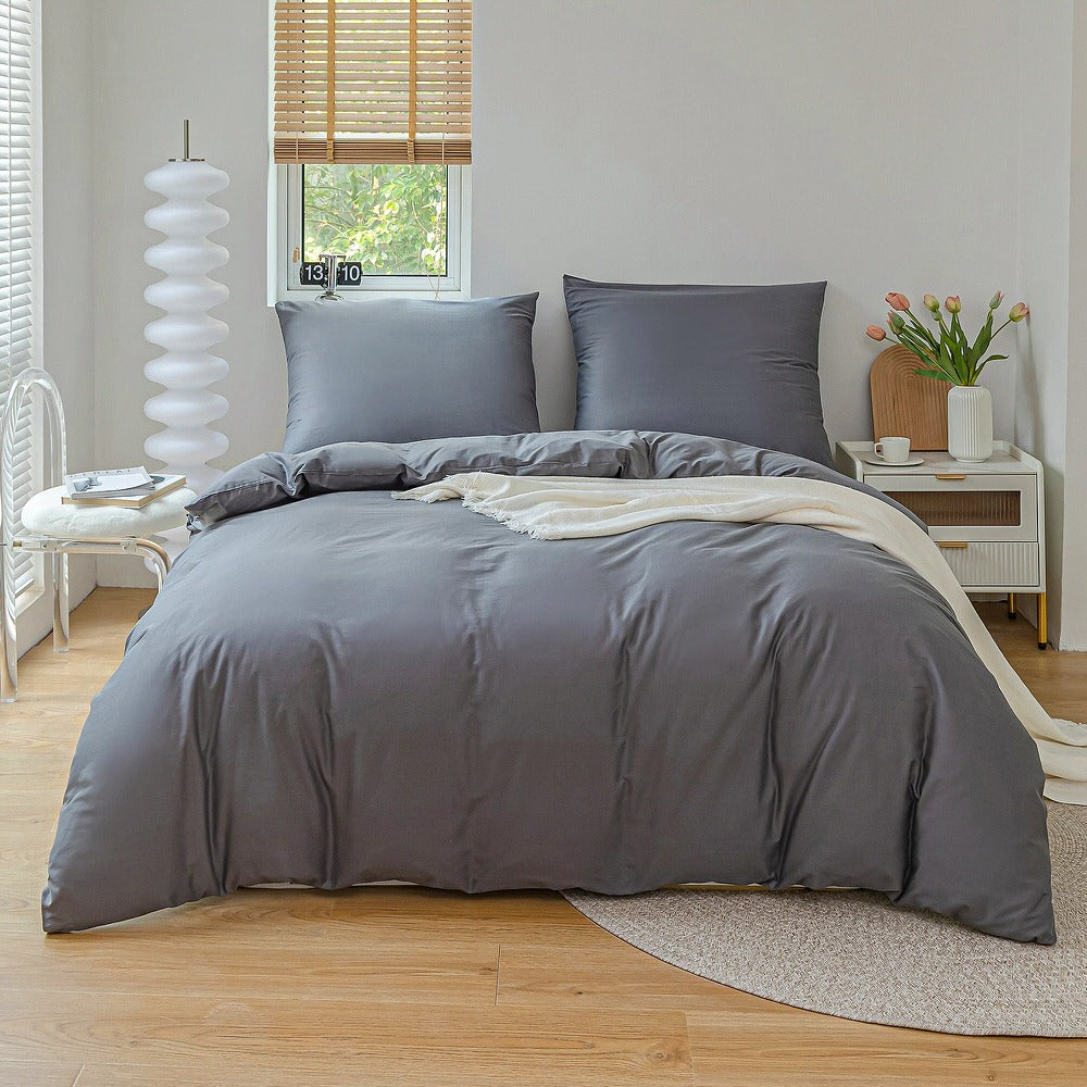 Simple Soft Cotton Duvet Cover & Sham Set